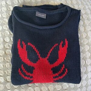 Wooden ships lobster sweater, navy